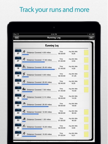 Run Tracker - Running and Cardio Workout Journal screenshot 2