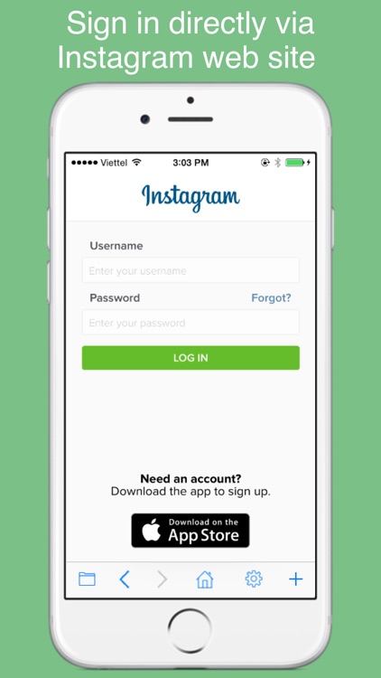 Safe web for Instagram - protect your Instagram with Passcode