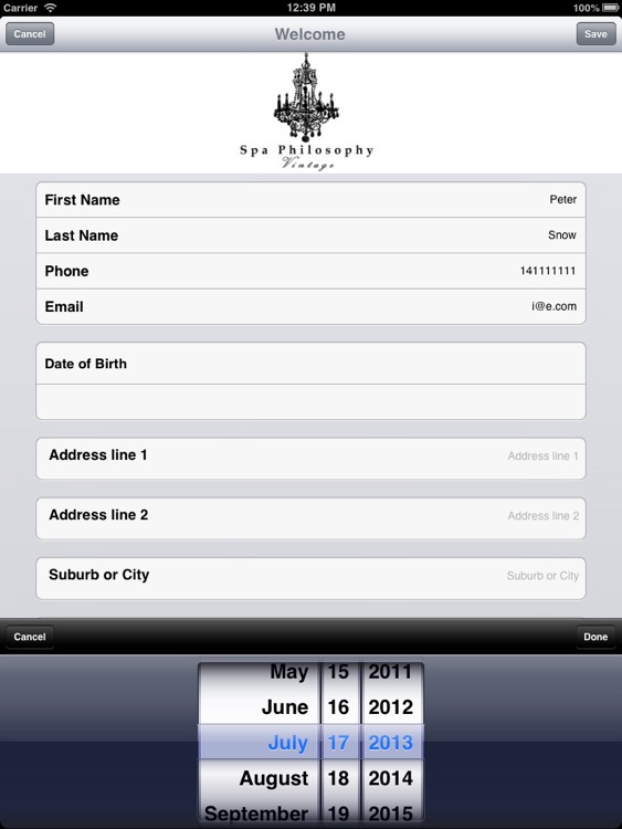 Client Patient Registration Card