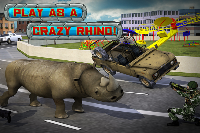 Crazy Rhino Attack 3D