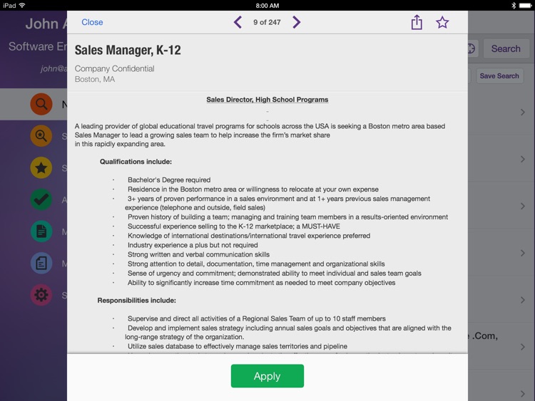 Monster.com Job Search for iPad