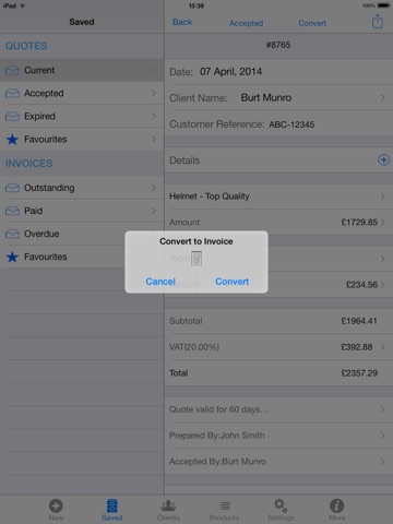 Easy Mobile Quotes + Invoicing App For iPad screenshot 2