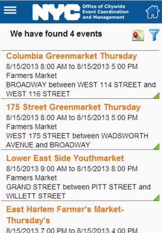 NYC Events etc. screenshot 2