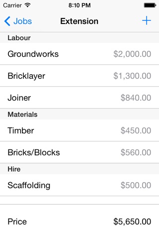 Construction Job Pricing screenshot 2