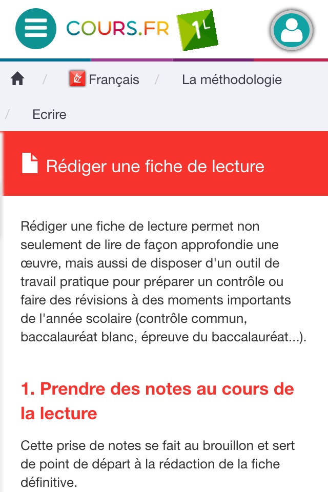 Cours.fr 1L screenshot 3