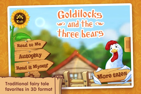 Goldilocks and the three bears: WonderBook. screenshot 2