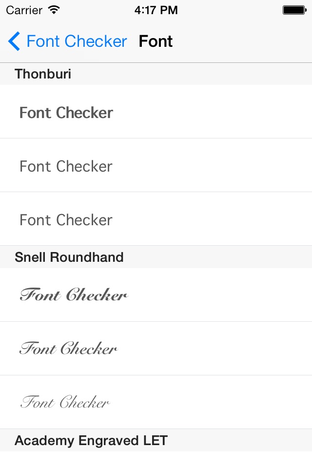 Font Checker - Display confirmation of UIFont screenshot 3