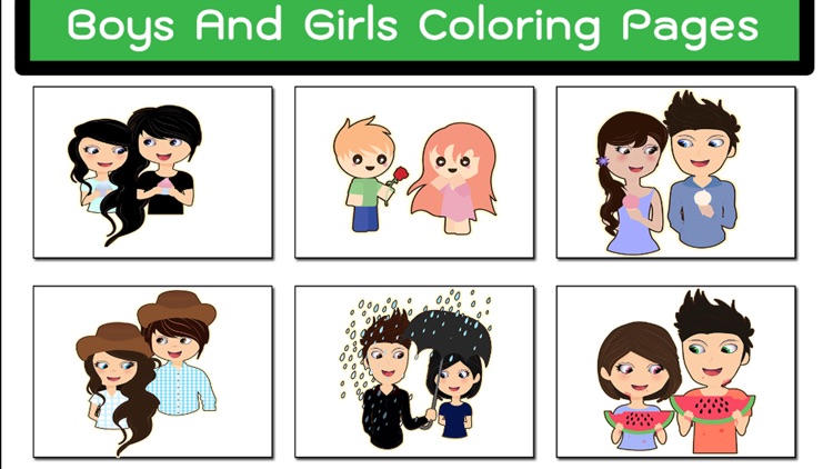 Boys And Girls Cartoon Coloring Pages