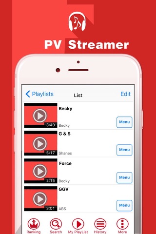 PV Streamer - Music video player for YouTube screenshot 2