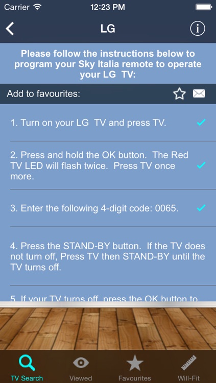 Remote Controller Codes for Sky Italia