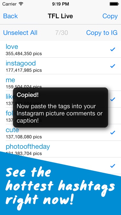 TagsForLikes - Copy and Paste Tags for Instagram - Hashtags Helper