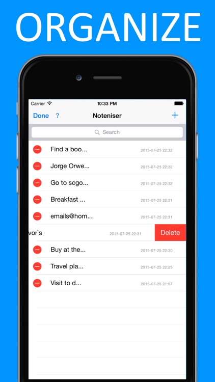 Noteniser - the simplest way to organize your notes