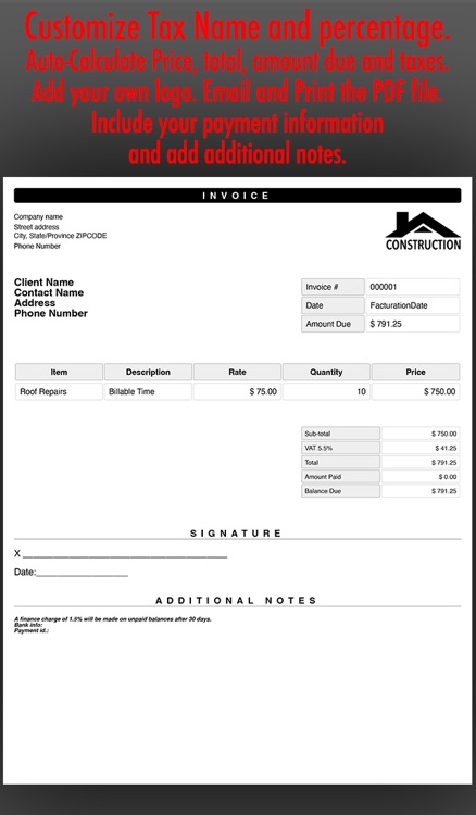 Simple Invoice Maker | Create PDF from your iPhone