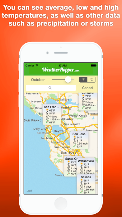 Weather Hopper - Average Travel Temperaturesのおすすめ画像3