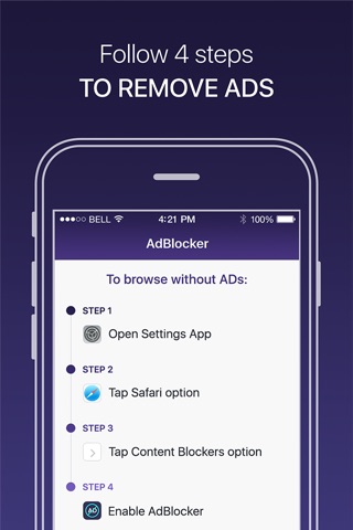Ads Blocker PRO for iPhone - block adverts, remove popups, clean browser screenshot 4