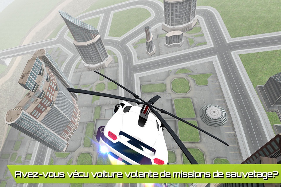 Flying Car Futuristic Rescue Helicopter Flight Simulator - Extreme Muscle Car 3D screenshot 2