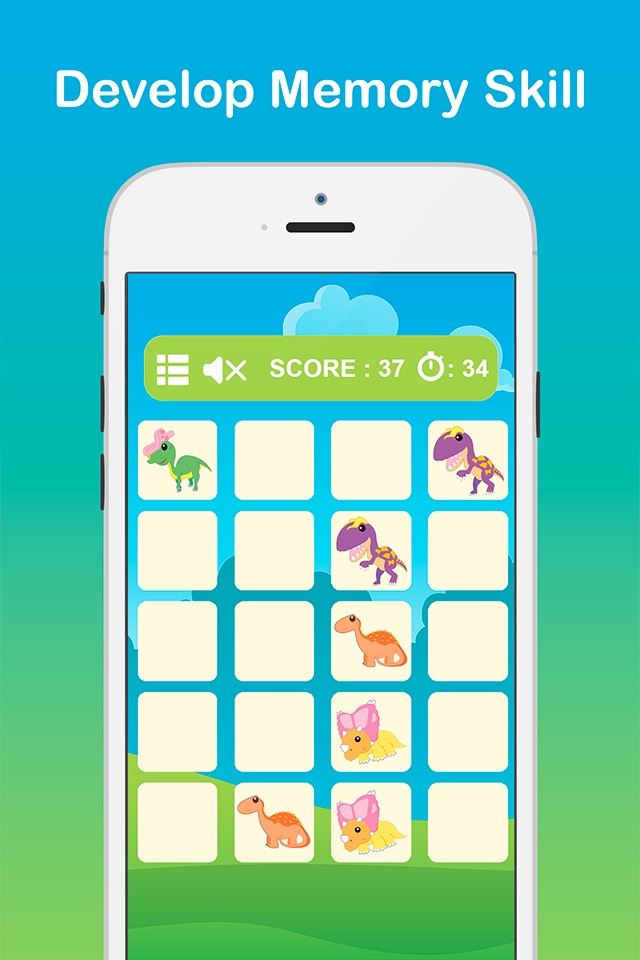 Dino Kids Matching - Dinosaur Memory Games Free For Kids HD screenshot 3