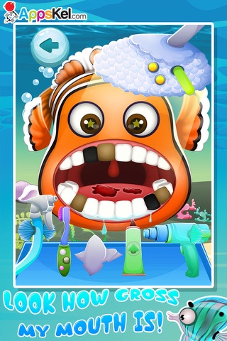 Tiny Clown Fish Virtual Dentist – Tooth Simulator Games for Kids Free screenshot 2