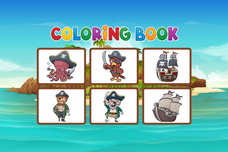 Pirate Coloring Book Pages - Painting Game for Kid screenshot 2