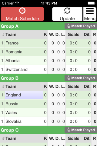 Euro Soccer Fixtures screenshot 2