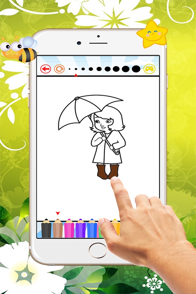 umbrella coloring book  free games foe kids : learn to paint umbrellas and shoes. screenshot 4