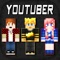3D Youtuber Skins Collection - Pixel Texture Exporter for Minecraft Pocket Edition Lite