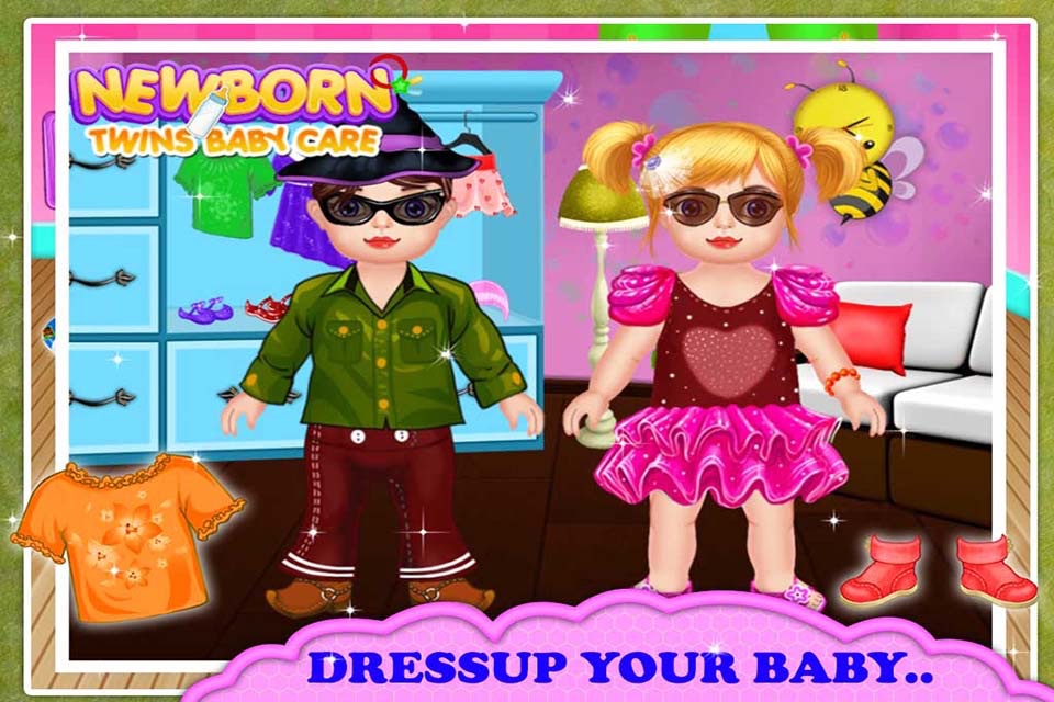 Newborn Twins Baby Care - Kids Games for Girls screenshot 4