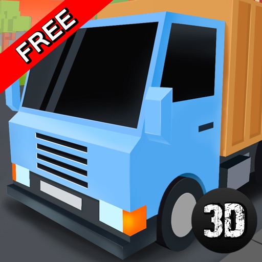 Pixel City Garbage Truck Driver 3D Icon