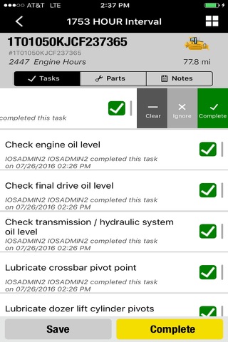 John Deere MyMaintenance screenshot 4