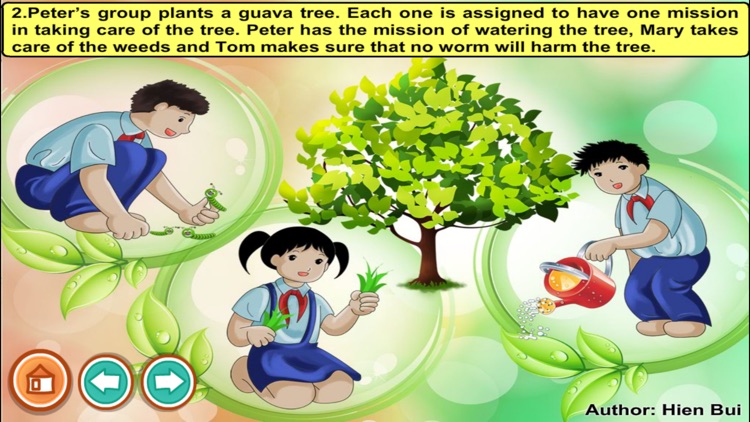 Three pupils planting a tree (story and game for kids) screenshot-3