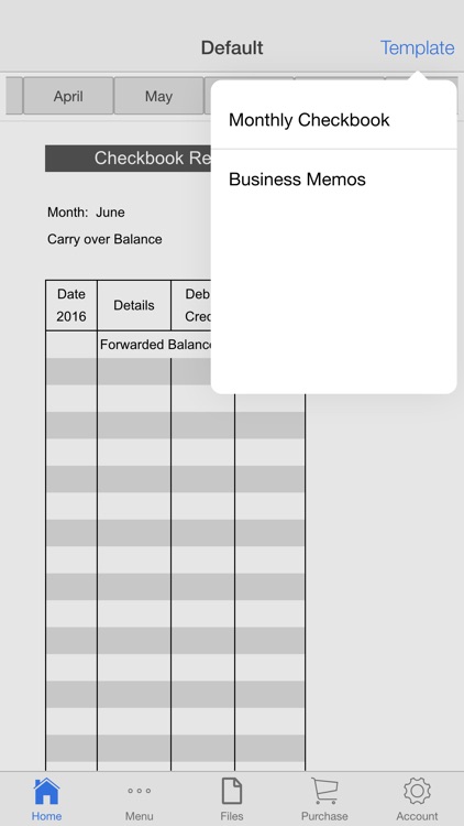 Monthly Check Register