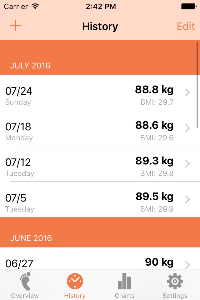 Weight Tracker Lite screenshot 2