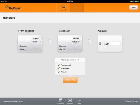 KaiPerm NW Credit Union for iPad screenshot 4