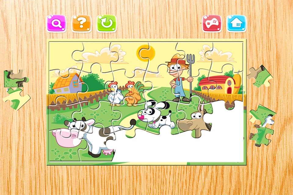 Farm and Animal Jigsaw Puzzle For Kids - educational young childrens game for preschool and toddlers screenshot 3
