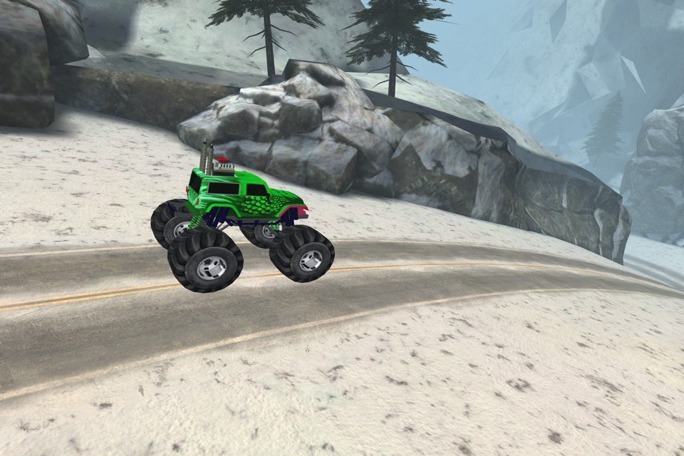 3D Monster Truck Snow Racing- Extreme Off-Road Winter Trials Driving Simulator Game Free Version screenshot 4