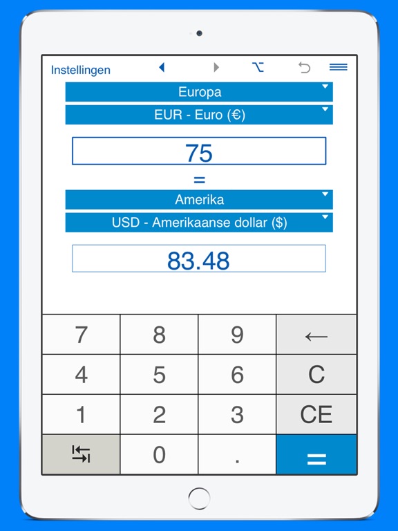 Valutacalculator voor eenvoudige valuta omrekenen App voor iPhone