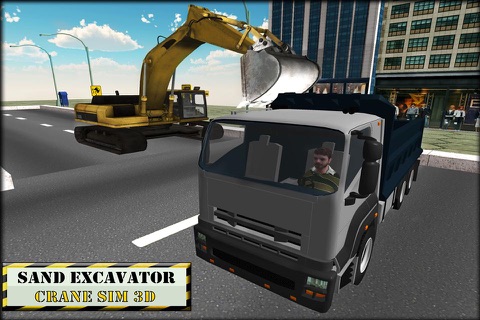 Sand Excavator Crane Sim 3D - Real Construction Truck Driver Challenge screenshot 4