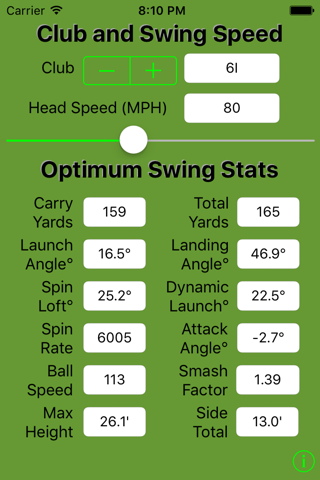 Optimum Golf Swing Statistics screenshot 2