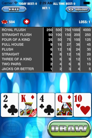 `` Aces Bet Double Double Bonus Video Poker screenshot 2