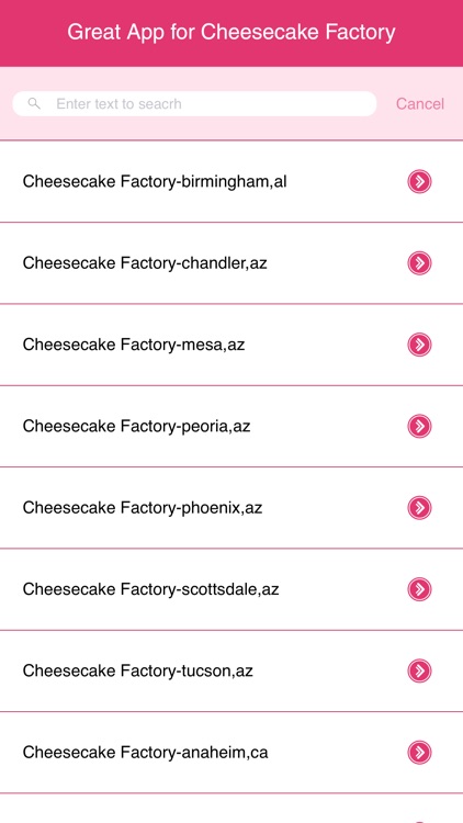Great App for Cheesecake Factory