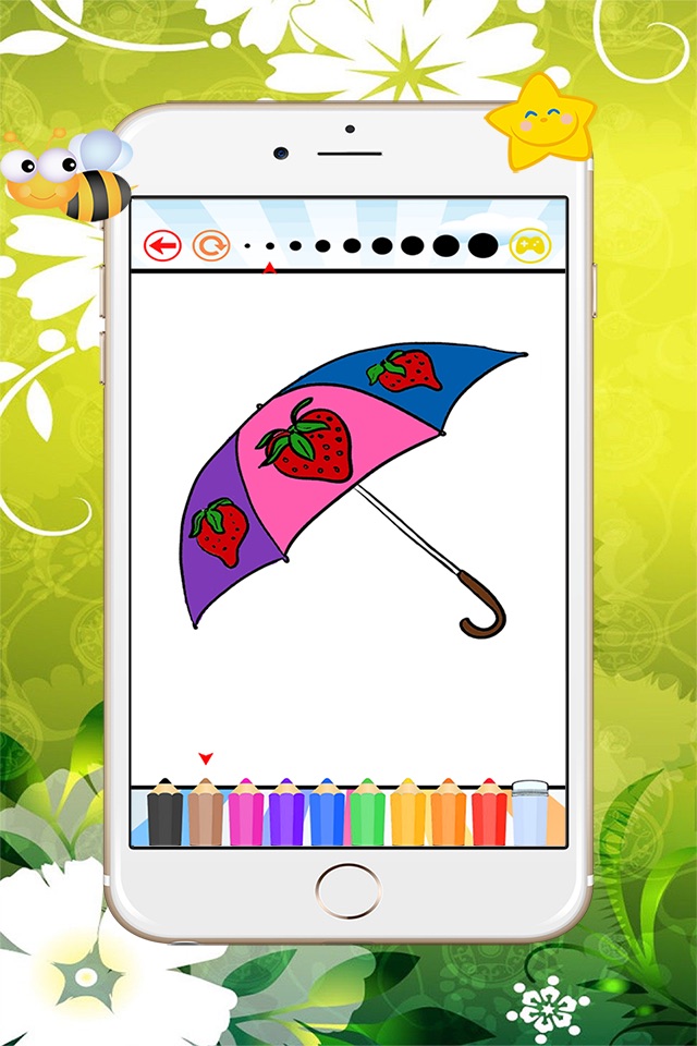 umbrella coloring book  free games foe kids : learn to paint umbrellas and shoes. screenshot 2