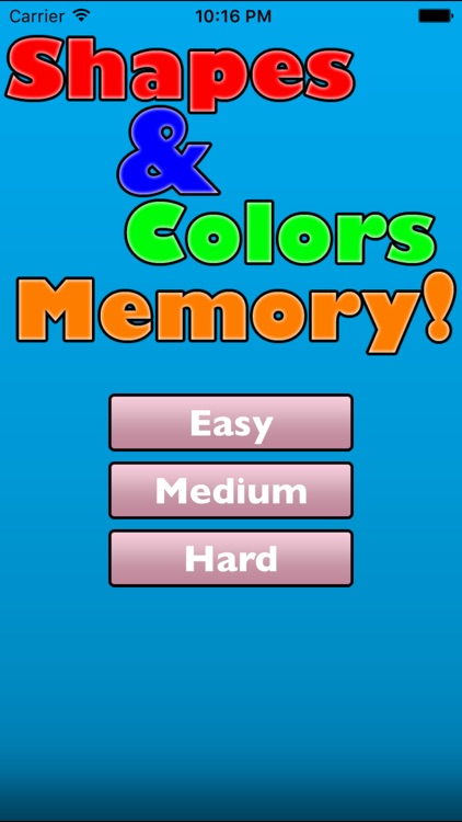 Shapes & Colors Memory Game