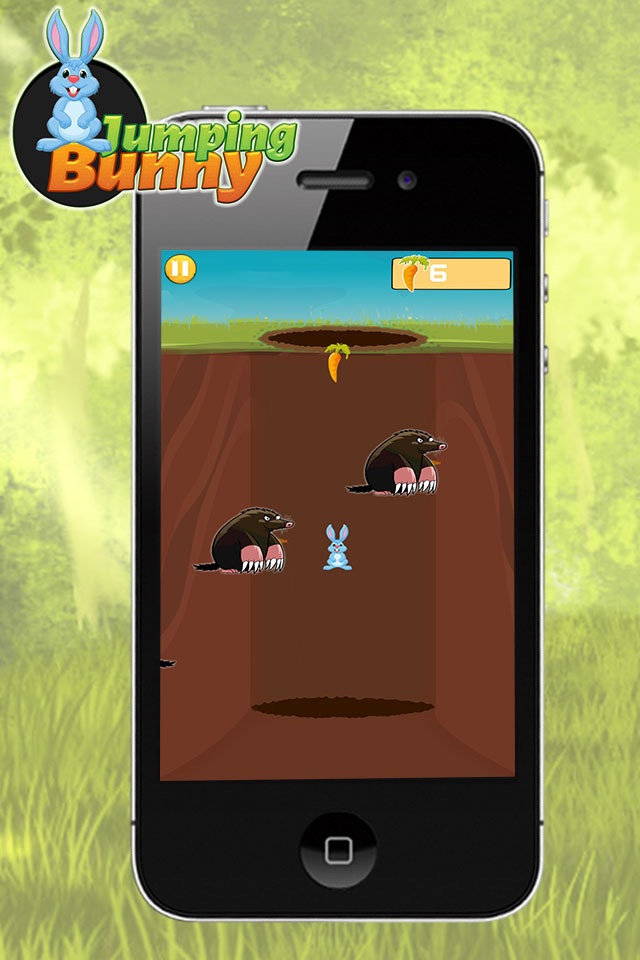 Jumping Bunny 2D - Dodge The Enemy, Tap to Hop and Bounce To Collect Carrots screenshot 3