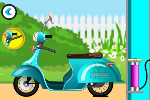 Scooty Repair Shop – Fix & wash kid’s bikes in this crazy mechanic game screenshot 3