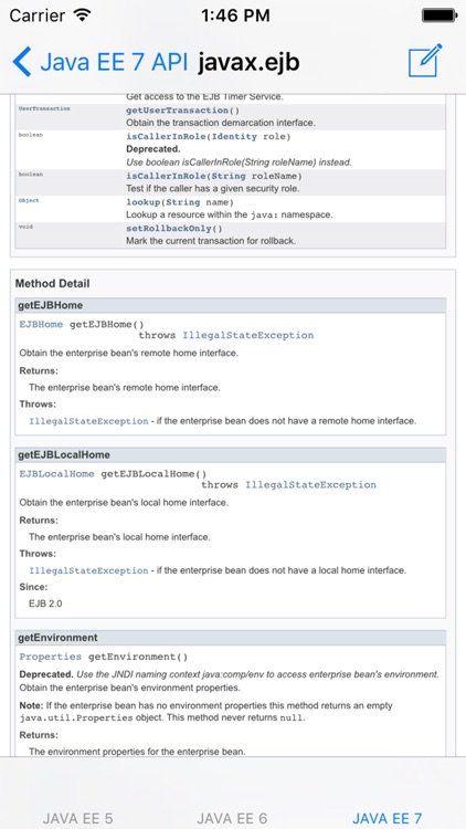 Java Platform, Enterprise Edition 5/6/7 API Specification screenshot-3