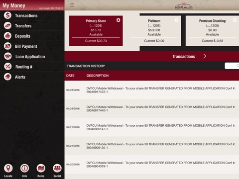 Desert Valleys FCU Mobile for iPad screenshot 2