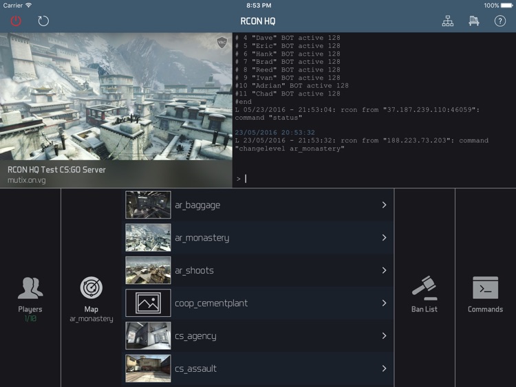 RCON HQ for iPad - Game Server Admin screenshot-3