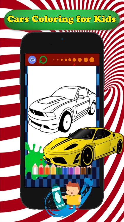 Cars Cartoon Coloring Book - Free Games For Kids screenshot-4