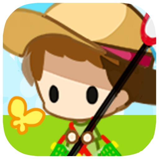 Summer vacation bug catching icon