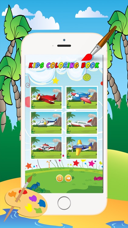 Planes Aircraft Coloring Book - All in 1 Vehicle Drawing and Painting Colorful for kids games free screenshot-3